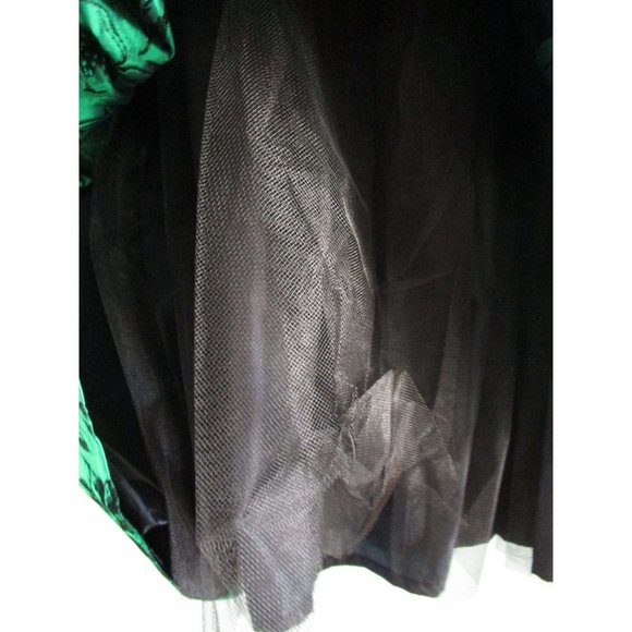 Vintage Emerald Green Black Scale Floral Damask Cocktail Formal by Moza USA Made - Picture 6 of 12